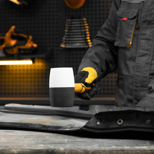 Киянка резиновая, 680 г, черно-белая, фибергласовая рукоятка c TPR покрытием Denzel по ценам производителя в Екатеринбурге с доставкой по всей России