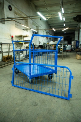 Тележка платформенная TOR ТП-3С (700х1200) с бортами из сетки и двумя ручками (колеса 160 мм) по ценам производителя в Екатеринбурге с доставкой по всей России