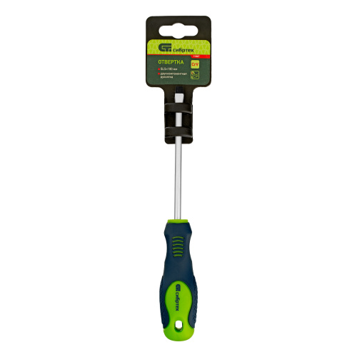 Отвертка, SL5 х 100 мм, CrV, двухкомпонентная рукоятка Сибртех по ценам производителя в Екатеринбурге с доставкой по всей России