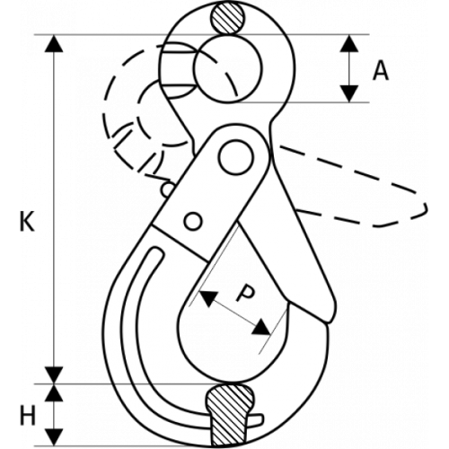 Крюк самозакрывающийся 1,12т, размер 6 - 8 по ценам производителя в Екатеринбурге с доставкой по всей России