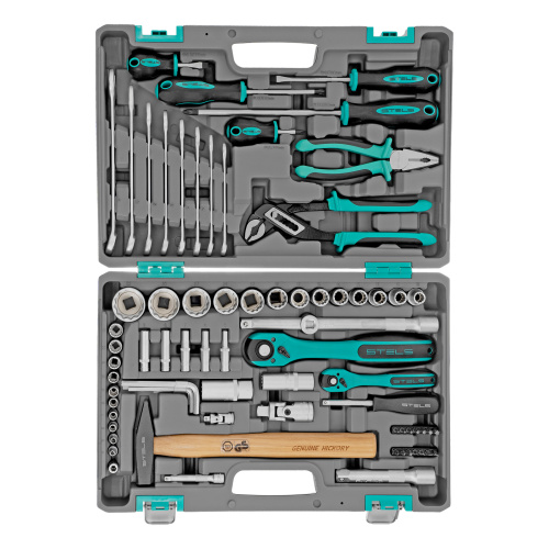 Набор инструментов, 1/2", 1/4", CrV, 12 гранные головки, пластиковый кейс, 76 предметов Stels по ценам производителя в Екатеринбурге с доставкой по всей России