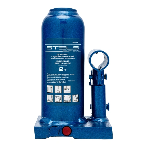 Домкрат гидравлический бутылочный телескопический, 2 т, H подъема 170-380 мм Stels по ценам производителя в Екатеринбурге с доставкой по всей России