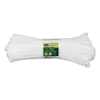 Шнур вязаный полипропиленовый с серд. белый, 6 мм, L 20 м, Сибртех по ценам производителя в Екатеринбурге с доставкой по всей России