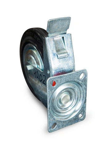 Колесо поворотное резина SCb 80 200 мм с тормозом (N) по ценам производителя в Екатеринбурге с доставкой по всей России