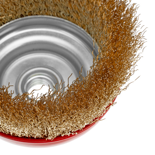 Щетка для УШМ, 100 мм, М14, "чашка", латунированная витая проволока Matrix по ценам производителя в Екатеринбурге с доставкой по всей России
