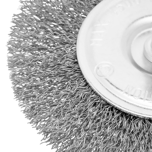 Щетка для дрели 100 мм, плоская со шпилькой, витая проволока Сибртех по ценам производителя в Екатеринбурге с доставкой по всей России