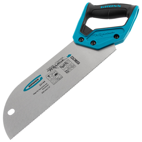 Пила для фанеры с запилом Piranha, 300 мм/12", 11-12 TPI, каленый зуб 3D, двухкомпонентная рукоятка Gross по ценам производителя в Екатеринбурге с доставкой по всей России