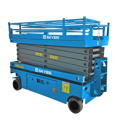Самоходный ножничный подъемник с выдвижной платформой SKYER PL1245 по ценам производителя в Екатеринбурге с доставкой по всей России