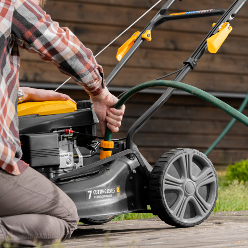 Газонокосилка бензиновая GLD-460SP, 146 куб.см, ширина 46 см, привод 7 уровней, травосборник 50 л Denzel по ценам производителя в Екатеринбурге с доставкой по всей России