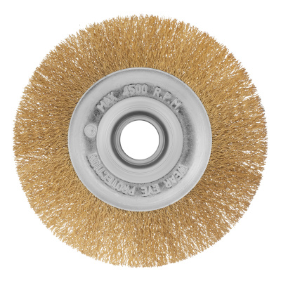 Щетка для УШМ, 150 мм, посадка 22.2 мм, плоская, латунированная витая проволока Matrix по ценам производителя в Екатеринбурге с доставкой по всей России