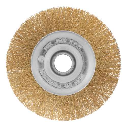 Щетка для УШМ, 150 мм, посадка 22.2 мм, плоская, латунированная витая проволока Matrix по ценам производителя в Екатеринбурге с доставкой по всей России