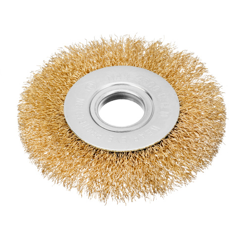 Щетка для УШМ, 100 мм, посадка 22.2 мм, плоская, латунированная витая проволока Matrix по ценам производителя в Екатеринбурге с доставкой по всей России