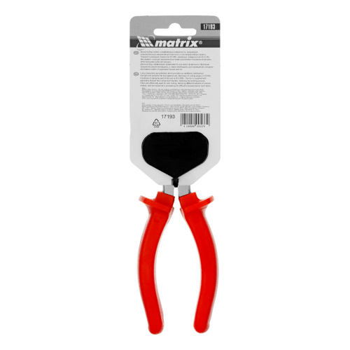 Длинногубцы прямые Econom, 180 мм, шлифованные, пластмассовые рукоятки Matrix по ценам производителя в Екатеринбурге с доставкой по всей России