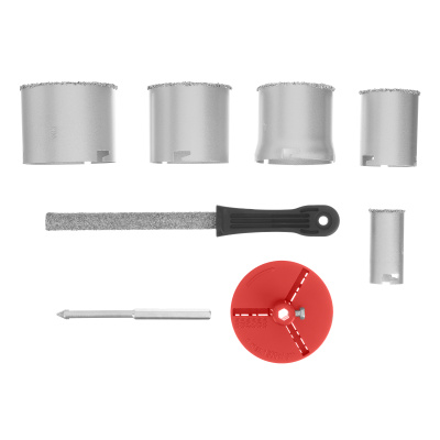 Набор коронок по керамической плитке, 33-53-67-73-83 мм, напил, в пластиковом боксе, шестигранный хвостовик Matrix по ценам производителя в Екатеринбурге с доставкой по всей России