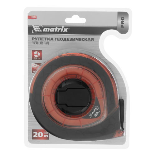 Рулетка геодезическая 20 м х 15 мм, закрытый корпус, фибергласовая лента, двусторонняя шкала, Pro Matrix по ценам производителя в Екатеринбурге с доставкой по всей России