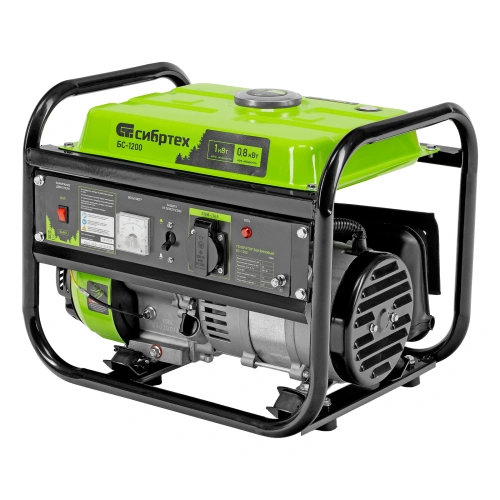 Генератор бензиновый БС-1200, 1 кВт, 230 В, четырехтактный, 5.5 л, ручной стартер Сибртех по ценам производителя в Екатеринбурге с доставкой по всей России