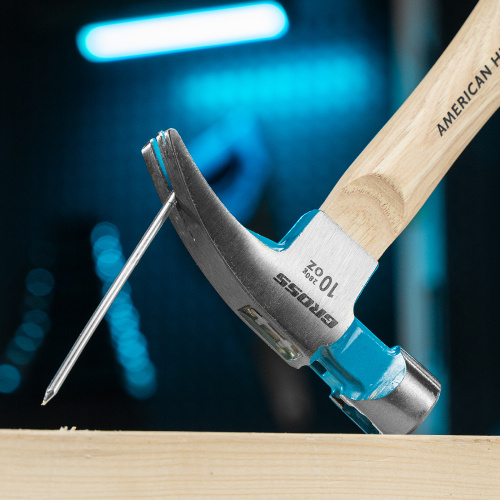 Молоток-гвоздодер, 280 г, угол 75, магнит, обрезиненная рукоятка American hickory GROSS по ценам производителя в Екатеринбурге с доставкой по всей России
