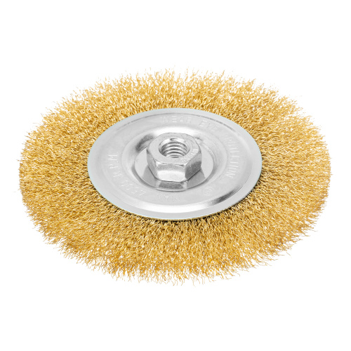 Щетка для УШМ, 150 мм, М14, плоская, латунированная витая проволока Matrix по ценам производителя в Екатеринбурге с доставкой по всей России