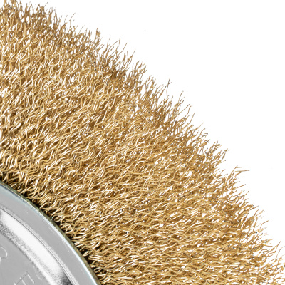 Щетка для УШМ, 200 мм, посадка 22.2 мм, плоская, латунированная витая проволока Matrix по ценам производителя в Екатеринбурге с доставкой по всей России