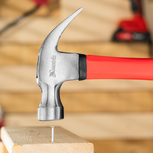 Молоток-гвоздодер optimal, 450 г, боек c магнитом, фибергласовая обрезиненная рукоятка Matrix по ценам производителя в Екатеринбурге с доставкой по всей России