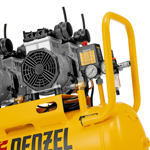 Компрессор безмасляный, малошумный DLS 2200/50, 2200 Вт, 2x1100, 50 л, 380 л/мин Denzel по ценам производителя в Екатеринбурге с доставкой по всей России