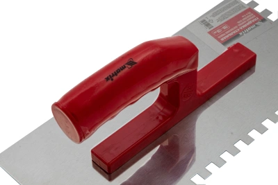 Гладилка из нержавеющей стали, 280 х 130 мм, зеркальная полировка, пластмассовая ручка, зуб 8 х 8 мм Matrix по ценам производителя в Екатеринбурге с доставкой по всей России