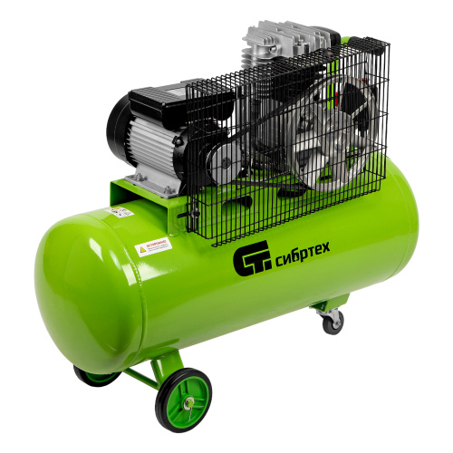 Компрессор воздушный КР-2200/100, 2.2 кВт, 350 л/мин, 100 л, ременной привод, масляный Сибртех по ценам производителя в Екатеринбурге с доставкой по всей России