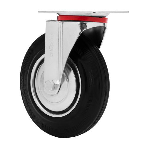 Колесо поворотное D 200 мм, крепление  платформенное Сибртех по ценам производителя в Екатеринбурге с доставкой по всей России