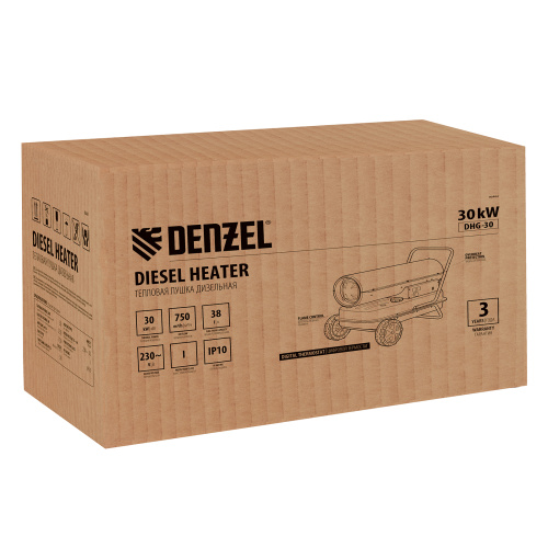 Дизельная тепловая пушка DHG-30, 30 кВт, 750 м3/ч, прямой нагрев Denzel по ценам производителя в Екатеринбурге с доставкой по всей России