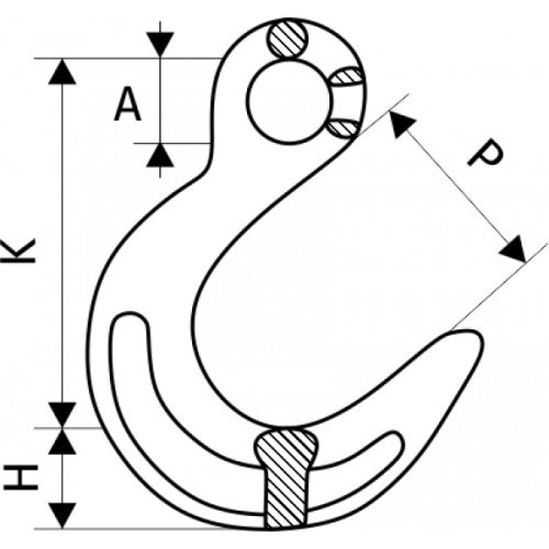 Крюк с широким зевом 3,2 т, размер 3/8 по ценам производителя в Екатеринбурге с доставкой по всей России