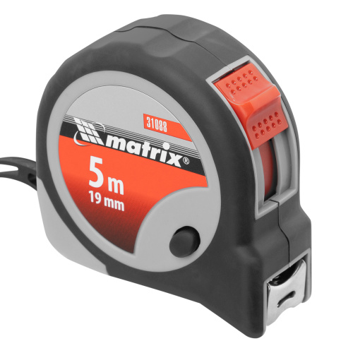 Рулетка Continuous fixation,5 м х 19 мм,двухкомпонентный корпус,плавная фиксация Matrix по ценам производителя в Екатеринбурге с доставкой по всей России