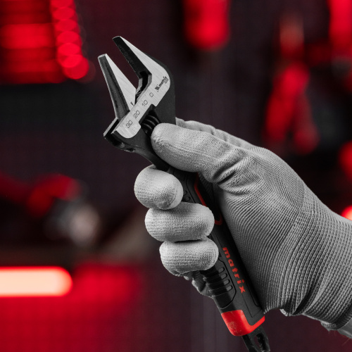 Ключ разводной, тонкие губки, фосфатированный, двухкомпонентная рукоятка, 200 мм, PRO Matrix по ценам производителя в Екатеринбурге с доставкой по всей России