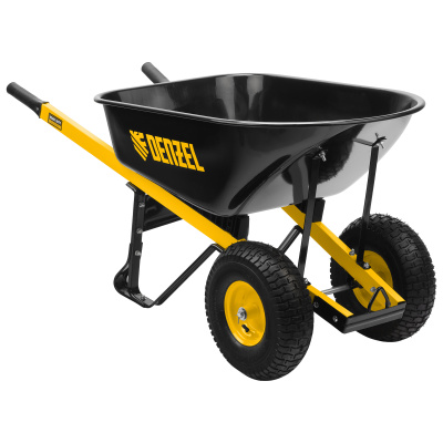 Тачка строительная, усиленная, объем 140 л, 250 кг, двухколесная, колесо 15х6.00-6 Denzel по ценам производителя в Екатеринбурге с доставкой по всей России