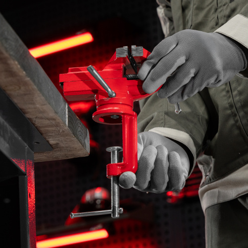 Тиски слесарные, 80 мм, настольные, поворотные, c наковальней MTX по ценам производителя в Екатеринбурге с доставкой по всей России