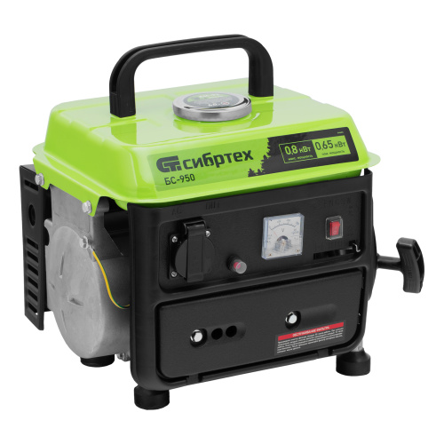 Генератор бензиновый БС-950, 0.8 кВт, 230 В, 2-х тактный, 4 л, ручной стартер Сибртех по ценам производителя в Екатеринбурге с доставкой по всей России