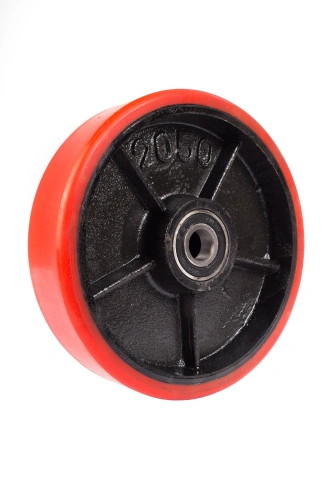 Колесо полиуретан 200х50 мм с подшипником для тележек гидравлических BF/WB/RHP/BFS по ценам производителя в Екатеринбурге с доставкой по всей России