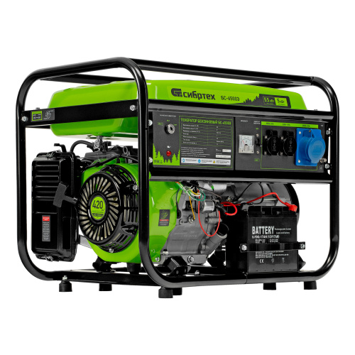 Генератор бензиновый БС-6500Э, 5.5 кВт, 230В, четырехтактный, 25 л, электростартер Сибртех по ценам производителя в Екатеринбурге с доставкой по всей России