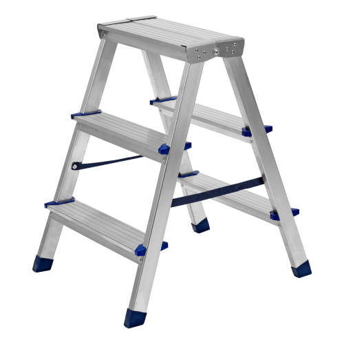 Стремянка двусторонняя 3 ступени, алюминиевая, Сибртех по ценам производителя в Екатеринбурге с доставкой по всей России