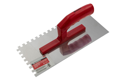 Гладилка из нержавеющей стали, 280 х 130 мм, зеркальная полировка, пластмассовая ручка, зуб 8 х 8 мм Matrix по ценам производителя в Екатеринбурге с доставкой по всей России