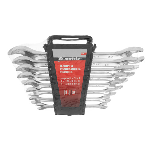 Набор ключей рожковых 8 шт, 6-22мм, CrV, Elliptical, зеркальное хромирование Matrix по ценам производителя в Екатеринбурге с доставкой по всей России