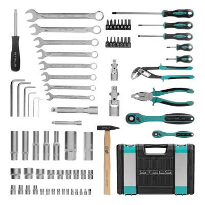 Набор инструментов, 1/2", 1/4", CrV, 12 гранные головки, пластиковый кейс, 76 предметов Stels по ценам производителя в Екатеринбурге с доставкой по всей России