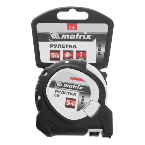 Рулетка Neon,5 м x 25 мм,обрезиненный корпус,3 фиксации,Pro Matrix по ценам производителя в Екатеринбурге с доставкой по всей России