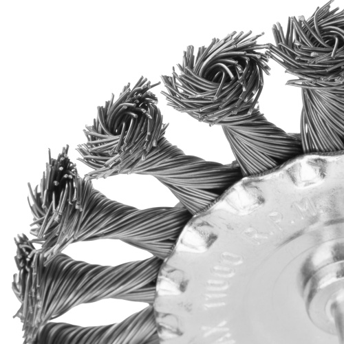 Щетка для дрели, 100 мм, плоская со шпилькой, крученая металлическая проволока Matrix по ценам производителя в Екатеринбурге с доставкой по всей России