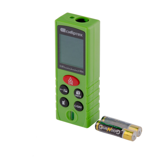 Лазерный дальномер PM-40,40 м,с пузырьковым уровнем Сибртех по ценам производителя в Екатеринбурге с доставкой по всей России