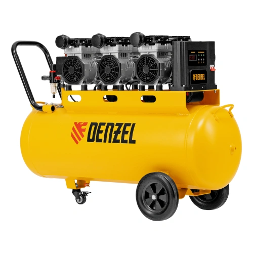 Компрессор безмасляный, малошумный  DLS 2250/100, 2250 Вт, 3x750, 100 л, 410 л/мин блок управления/ Denzel по ценам производителя в Екатеринбурге с доставкой по всей России
