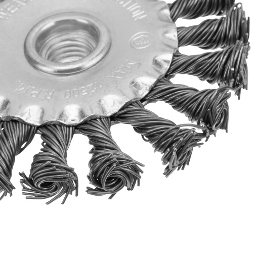 Щетка для УШМ 100 мм, М14, плоская, крученая проволока 0.8 мм Matrix по ценам производителя в Екатеринбурге с доставкой по всей России