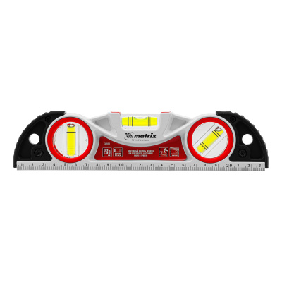 Уровень алюминиевый литой, фрезерованный, 3 глазка, две ударные площадки, 235 мм Matrix по ценам производителя в Екатеринбурге с доставкой по всей России