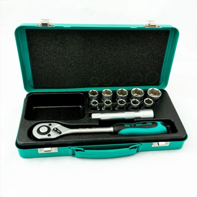 Набор торцевых головок, 1/2, головки 10 - 24 мм, с трещоточным ключом, 12 предметов Stels по ценам производителя в Екатеринбурге с доставкой по всей России