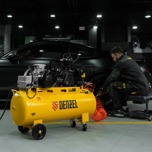 Компрессор воздушный BCW3000-T/100, ременный привод, 3.0 кВт, 100 литров, 520 л/мин Denzel по ценам производителя в Екатеринбурге с доставкой по всей России
