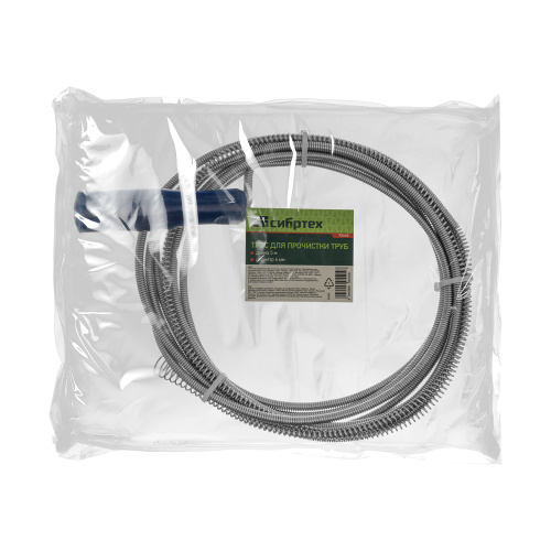 Трос для прочистки труб, L-5 м, D 6 мм Сибртех по ценам производителя в Екатеринбурге с доставкой по всей России